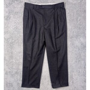 Zanella Wool Dress Pants Mens 38x29 Bennett Trouser Pleated Cuffed Italy 111083